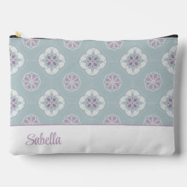 Symmetrisk Rosa Flower Tiled Mönster på Sage