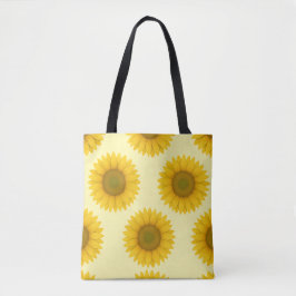 Symmetrisk solblommor Tote Bag Tygkasse