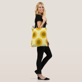 Symmetrisk solblommor Tote Bag Tygkasse