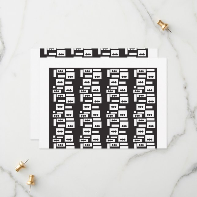 Symmetrisk vit geometrisk design med skarp, cirkel spara datumet (Fram/Back In Situ)