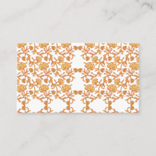 Symmetriskt blommönster med orangens motiv finns p visitkort