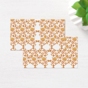 Symmetriskt blommönster med orangens motiv finns p visitkort