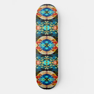 SYMMETRISKT SKOGSJAPANSK KONSTSTIL MINI SKATEBOARD BRÄDA 18,5 CM