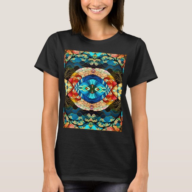 SYMMETRISKT SKOGSJAPANSK KONSTSTIL T SHIRT (Framsida)