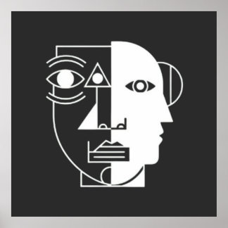 Symmetry Interrupted: The Face Between Angles T-Sh Poster