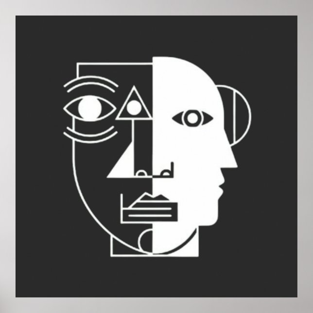 Symmetry Interrupted: The Face Between Angles T-Sh Poster (Framsidan)