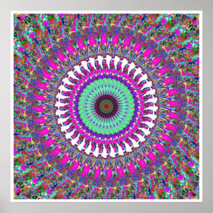 Symmetrys färgade Mandala Poster