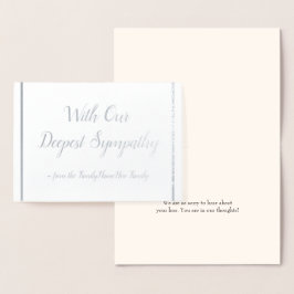 Sympatetic Silver Foil Sympathy Card Folierat Kort