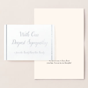 Sympatetic Silver Foil Sympathy Card Folierat Kort