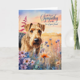 Sympathy Airedale Terrier Hund Wildblomme Meadow Kort