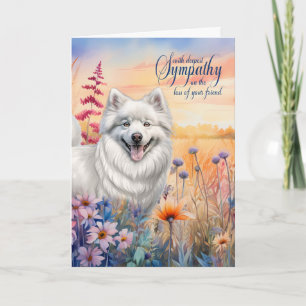 Sympathy American Eskimo Hund Wildblomme Meadow Kort