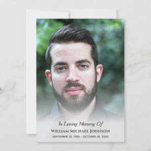 Sympathy Bereavement Funeral Memorial Anpassningsb Inbjudningar