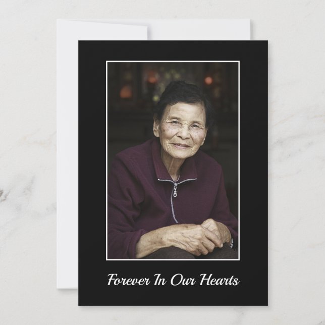 Sympathy Bereavement Memorial Funeral Anpassningsb Tack Kort (Framsida)