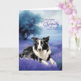Sympathy Border Collie Dog Lavender Meadow Kort