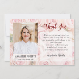Sympathy Bouquet of Soft Rosa ros Photo Funeral Tack Kort