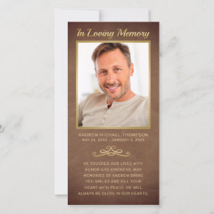 Sympathy Brown Leather Guld Photo Funeral Prayer