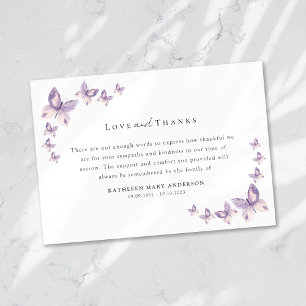 Sympathy Butterflies Funeral Tack Kort