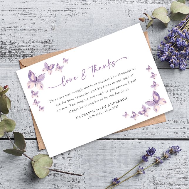 Sympathy Butterflies Funeral Tack Kort (Skapare uppladdad)