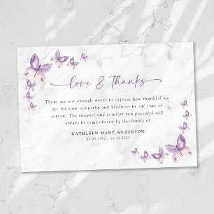 Sympathy Butterflies Funeral Tack Kort