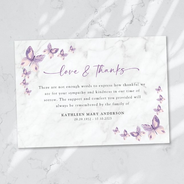 Sympathy Butterflies Funeral Tack Kort (Skapare uppladdad)