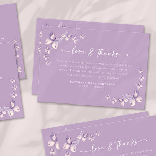 Sympathy Butterflies Funeral Tack Kort