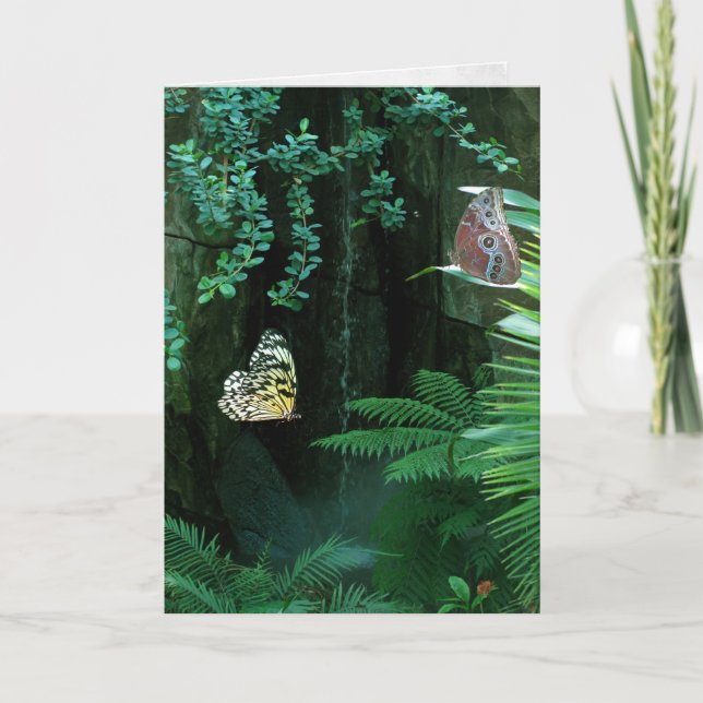 Sympathy Butterflies i en Garden Kort (Framsida)