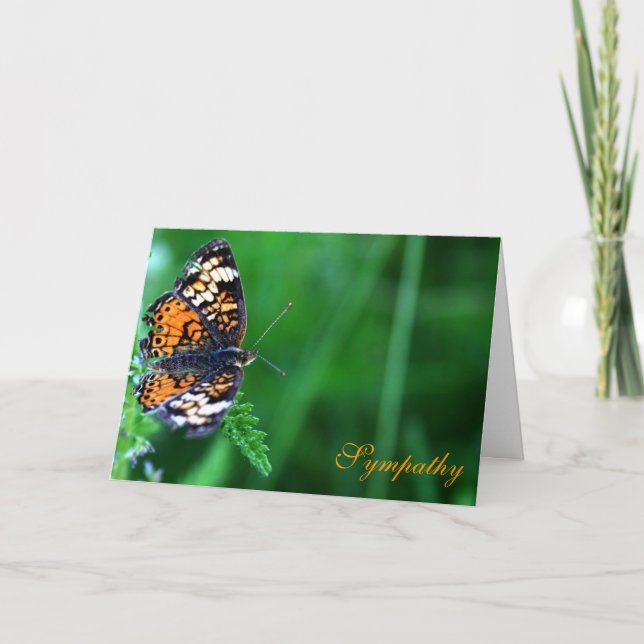 Sympathy Butterfly Design Blank Inside Card Kort (Framsida)