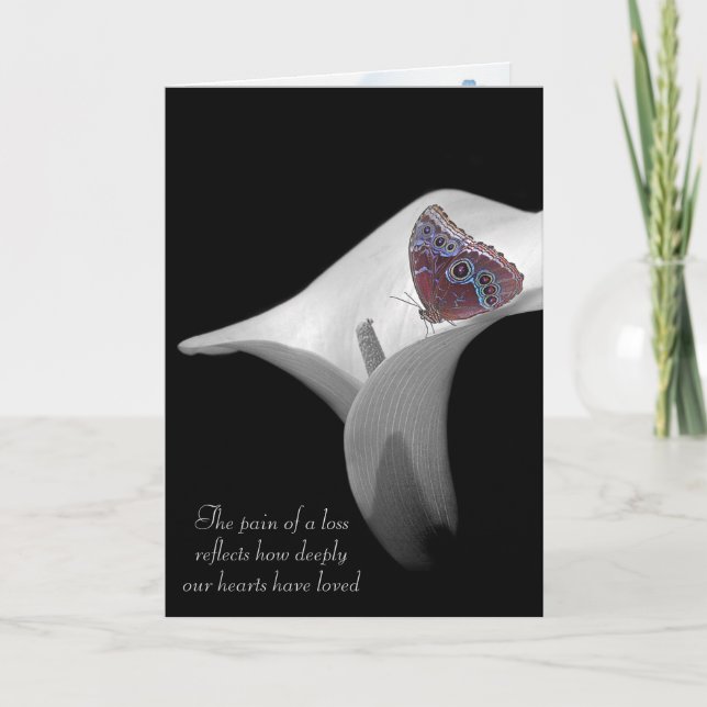 Sympathy Butterfly i Calla Lily Kort (Framsida)