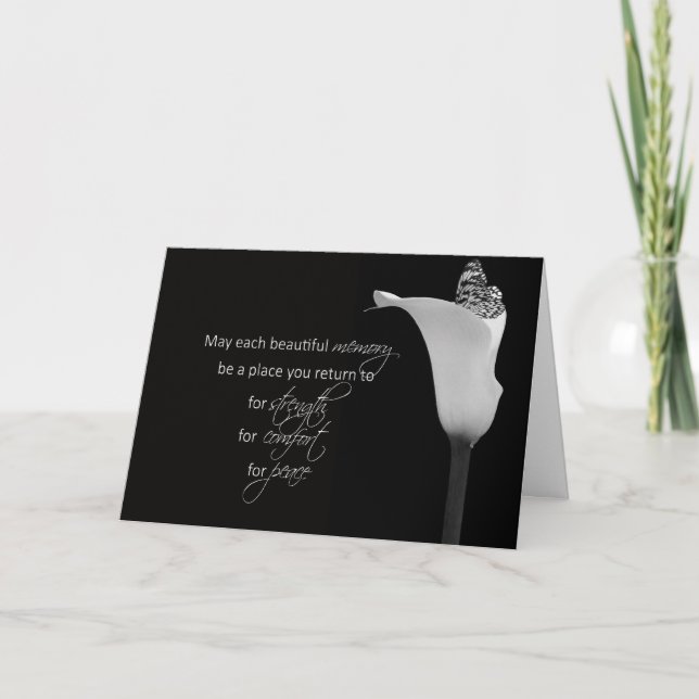 Sympathy butterfly in cala lily kort (Framsida)