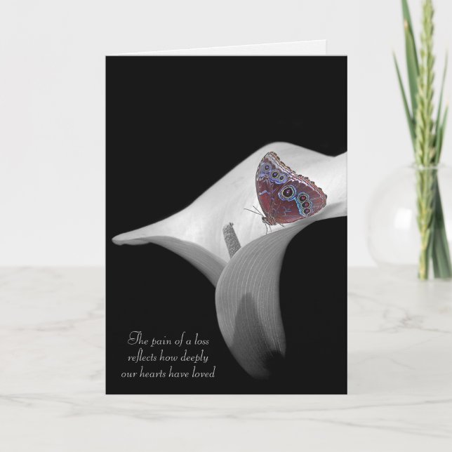 Sympathy butterfly in calla lily kort (Framsida)