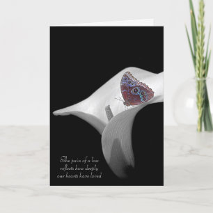 Sympathy butterfly in calla lily kort