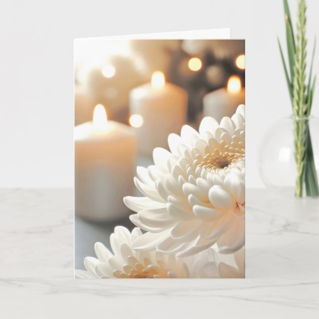 Sympathy Candle och Chrysanthemum Kort (Framsida)