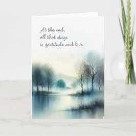 Sympathy Card "all that stays is gratitude & love" Kort