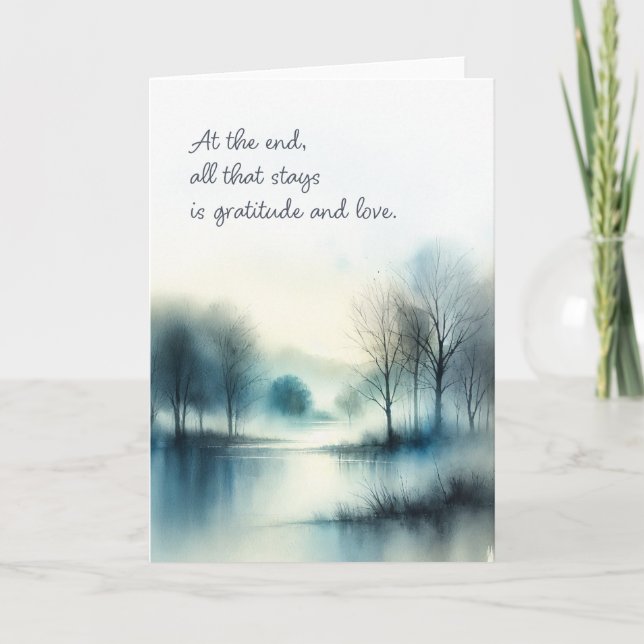 Sympathy Card "all that stays is gratitude & love" Kort (Framsida)