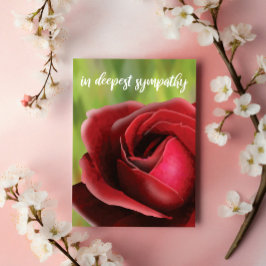 Sympathy Card: Deep Red Rose Customizeable Kort