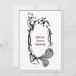 Sympathy Card Deepest Black Blommigt Mörk Red Ram