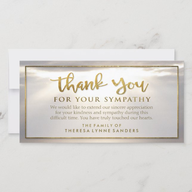 Sympathy Card för Solburst Golden Tack Anpassnings Kort (Framsida)