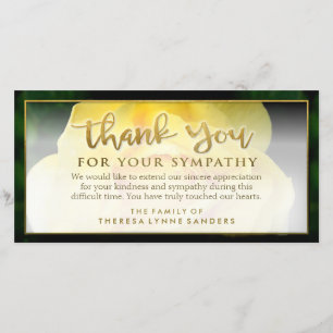 Sympathy Card Gul ros Golden Tack Kort
