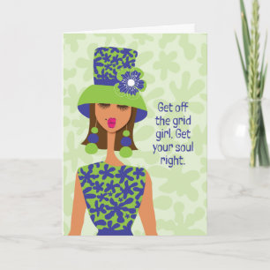 Sympathy Card - lämna över stödrasterflickan Tack Kort
