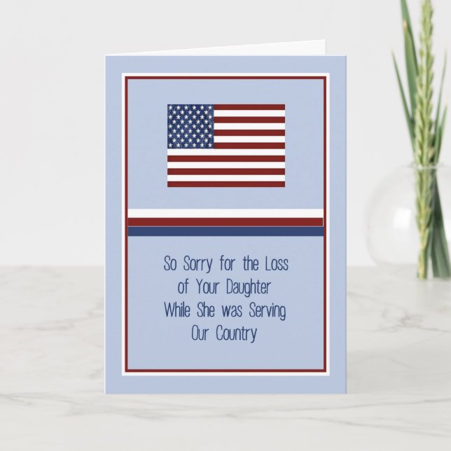Sympathy Card Loss Dotter i USA Kort (Framsida)