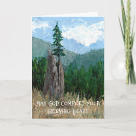 Sympathy Card Mountain Träd Kort