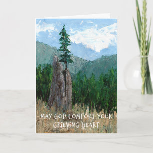 Sympathy Card Mountain Träd Kort