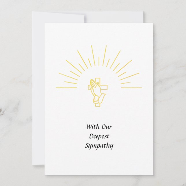 Sympathy Card Praying Händer Kor Andlig White (Framsida)