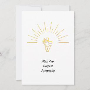 Sympathy Card Praying Händer Kor Andlig White