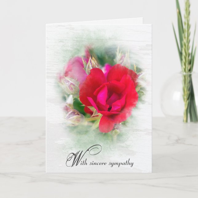 Sympathy Card Röd ros Kort (Framsida)
