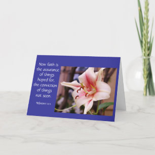 Sympathy Card Rosa Lily Bloom Bible verse on Trust Kort
