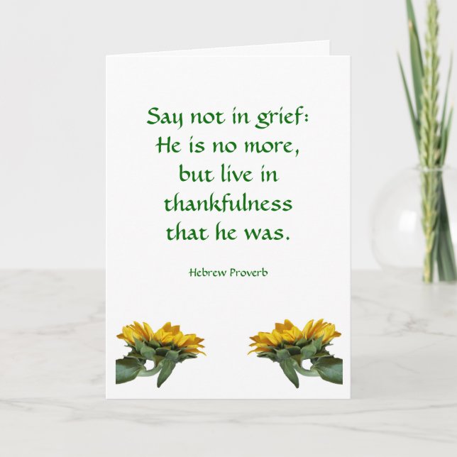 Sympathy Card-solblommor Kort (Framsida)