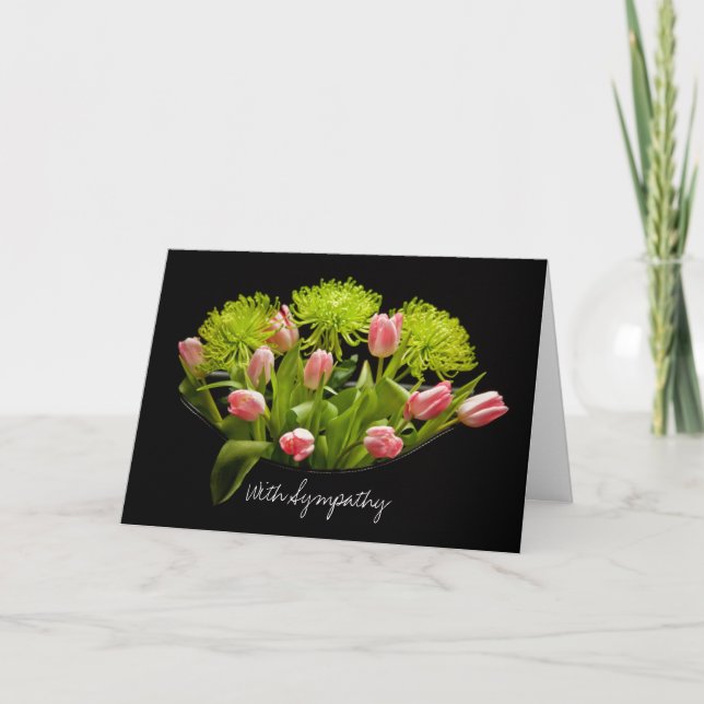 Sympathy Card Tulips Flower Arrangemang Kort (Framsida)