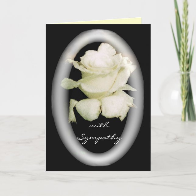 Sympathy Card Vit ros Kort (Framsida)