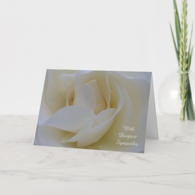 Sympathy Card Vit ros Kort (Framsida)